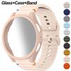 Silicone Strap for Samsung Watch 7 6 5 4 40mm 44mm 5Pro 45mm Band With Case Screen Protector Bumper Cover for Wrist Accessories
