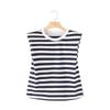 Fashion Style 2024 Summer New Women's Clothing Casual Easiest for Match Padded Shoulder Decoration Stripes T-shirt 0858030104