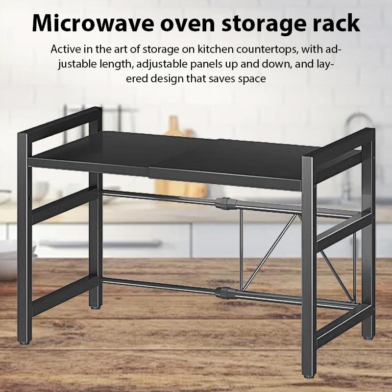 Kitchen Microwave Oven Shelf Retractable Countertop Oven Bracket Household Rice Cooker Storage Racks Kitchen Organizer