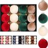 6cm/12PCS Wrapped Cloth Ball Christmas Ball Ornament Hanging Pendant Christmas Decoration