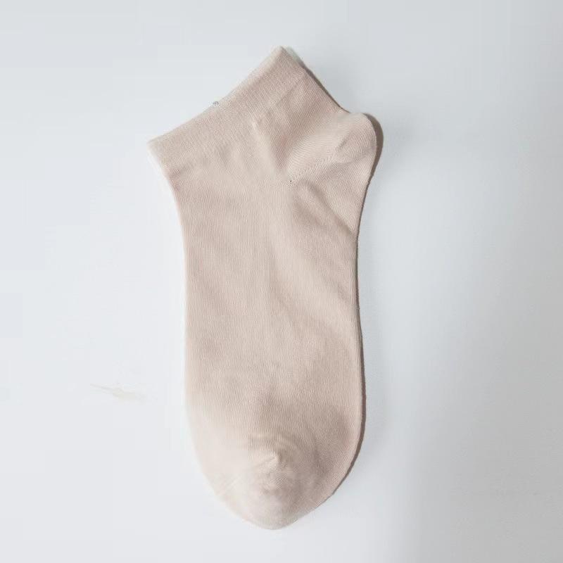 Men's Summer Thin Commercial Pure Color Sweat Absorbing Breathable Deodorant Low Top Socks