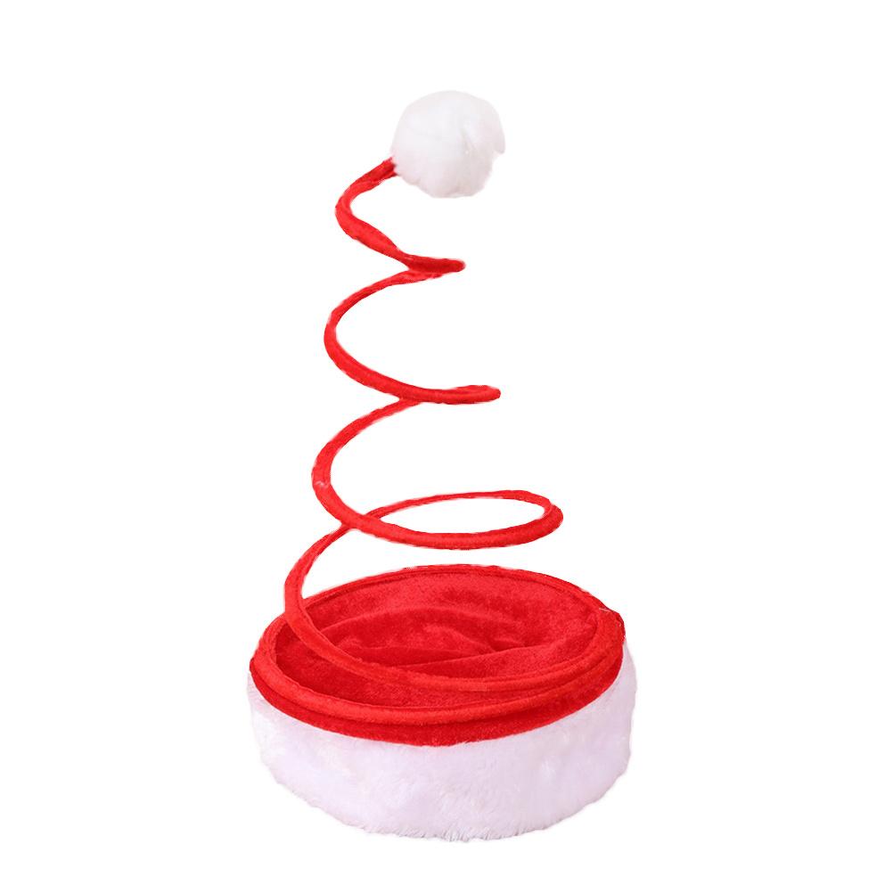 Christmas Party Hat Novelty Red Coiled Design One Size Fits Most Men Women Festive Accessory Holiday Celebration Decor