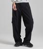 Beoteunseoul Arc Curved Cargo Pocket String Pants (Black)