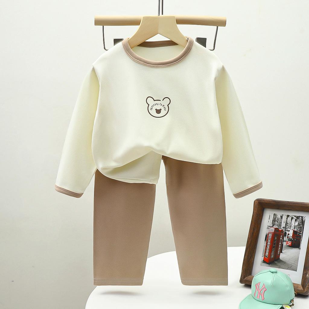 Children's underwear set, autumn school uniform, boys' velvet clothes, girls' warm home clothes, children's clothing