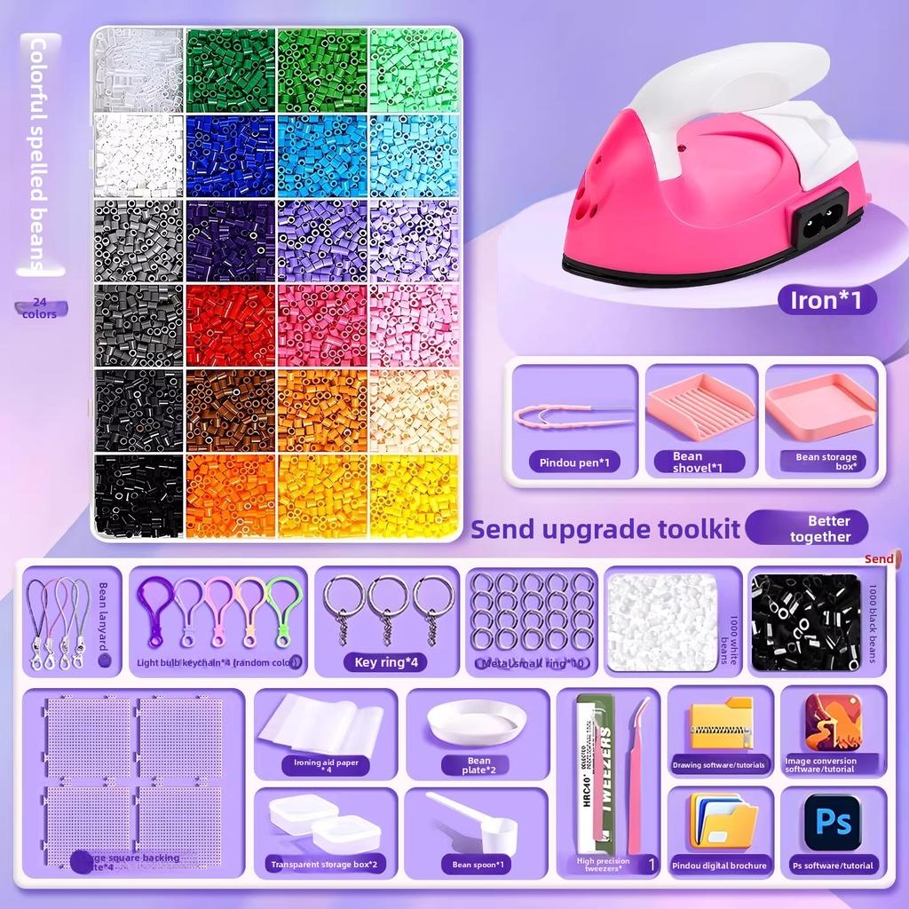 שק חומרים DIY להכנה עצמית של שעועית פינדו, סט מלא של צבעי MARD תלת-ממדיים מותכים, כלים, שק נייר גיהוץ