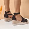Women'S Fashion Trend Anti Slip Wear-Resistant Shoes Ladies Summer Retro Pure Colour Thick Bottom High Heel Zapatos De Mujer