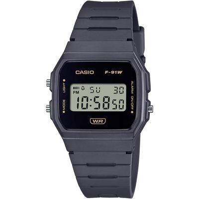 Digital Unisex Wristwatch Cheap F-91WB-8A No Cosmetic Box Simple Package Biomass Plastic Band Dark Gray