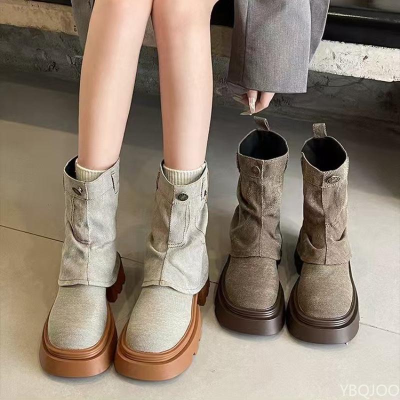 Fashion Height increasing anti slip thick soled fashion boots for women in autumn new comfortable simple personalized women's boots
