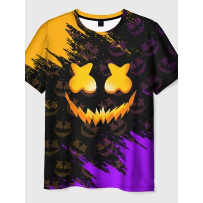 Vtipná trička Módní Hip Hop Potištěná trička Léto Street Tide Módní design Krátký rukáv Ležérní Pánské tričko