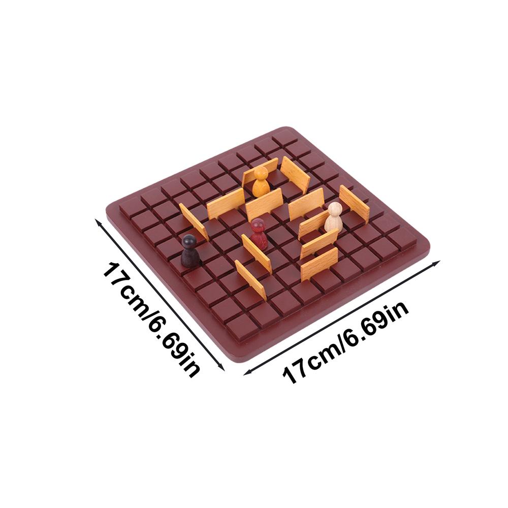 Wooden Checkers Board Game Two-Player Interception Game Set Travel Portable Chess Game Sets Wooden Checkers Pieces Chess Board
