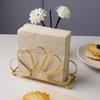 2025 New Gold Flower Petal Metal Napkin Holder Tabletop Tissue Rack for Kitchen Dining Table Decor