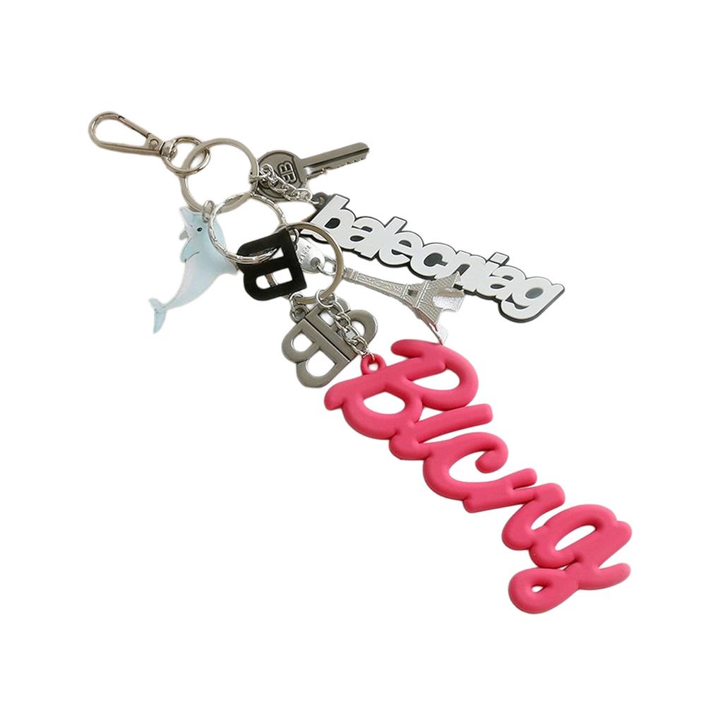 Silicone Alphabet Bag Charm Keychain Heart Pendant Letter Bag Decorative Pendant Suitable for Romance Present Exchange