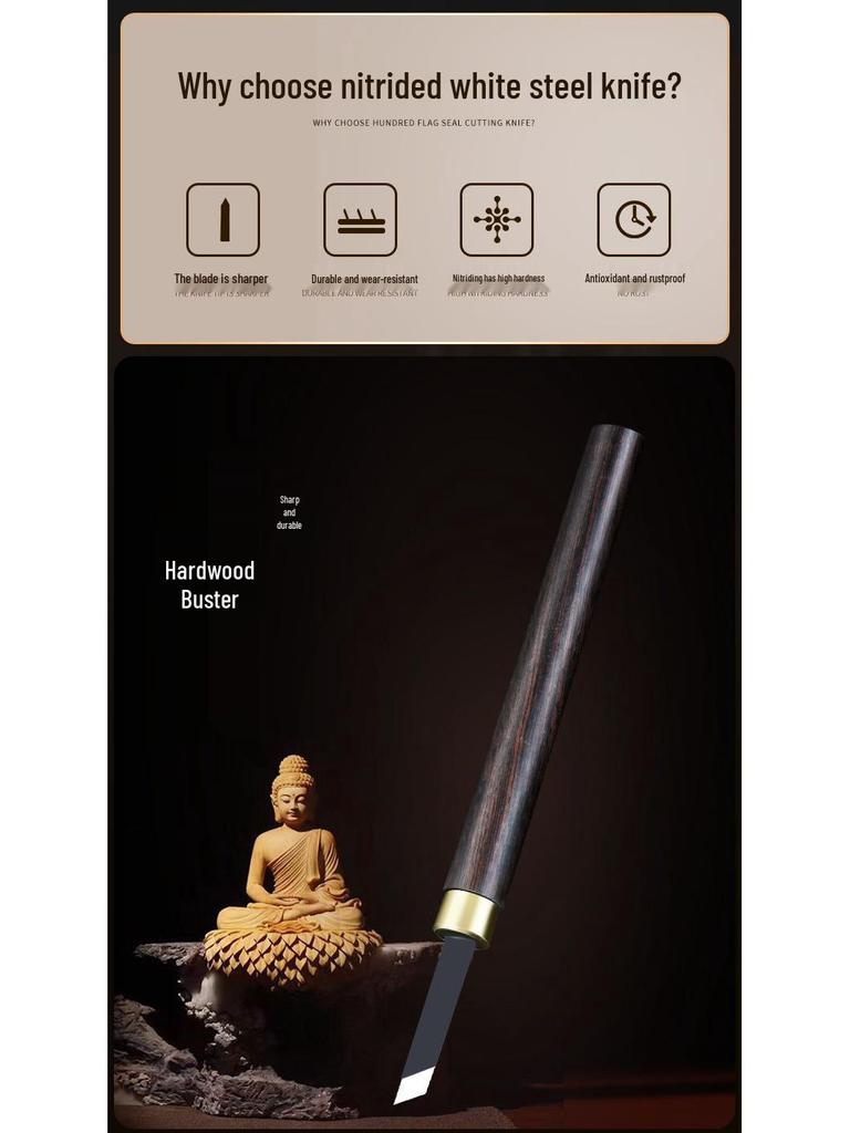 Carving Knife Set: Woodworking Tools, Student Woodcut Art, Walnut Carving Seal