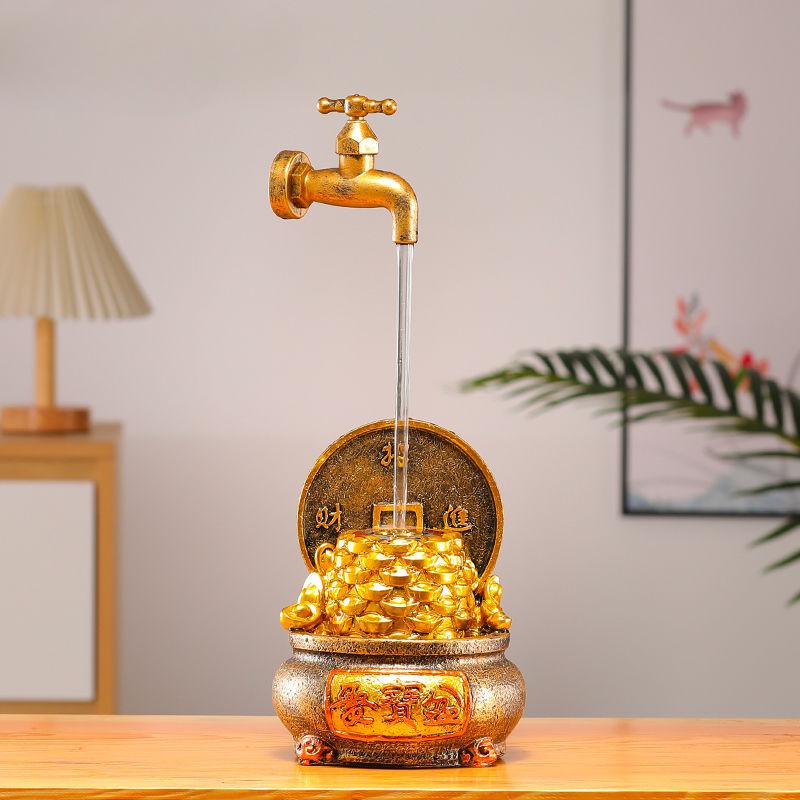 Cornucopia Water Generating Ornaments Circulating Water Chinese Style Simple Household Office Creative Desktop Resin Decoration