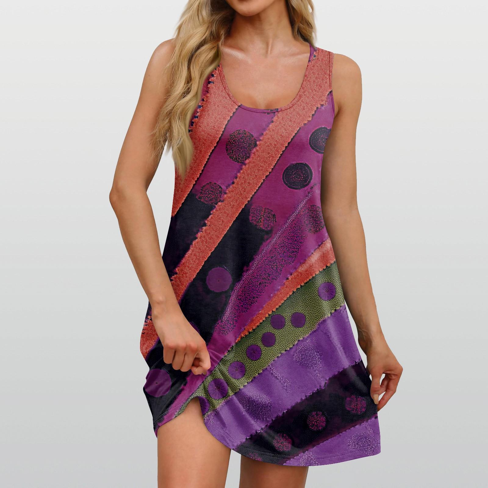 

Жіноча літня повсякденна сукня з квадратним вирізом і квітковим принтом, без рукавів і кишенями XXXL