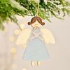 Beautifully Crafted Wooden Angel Girl Christmas Decorations In Colors Assorted