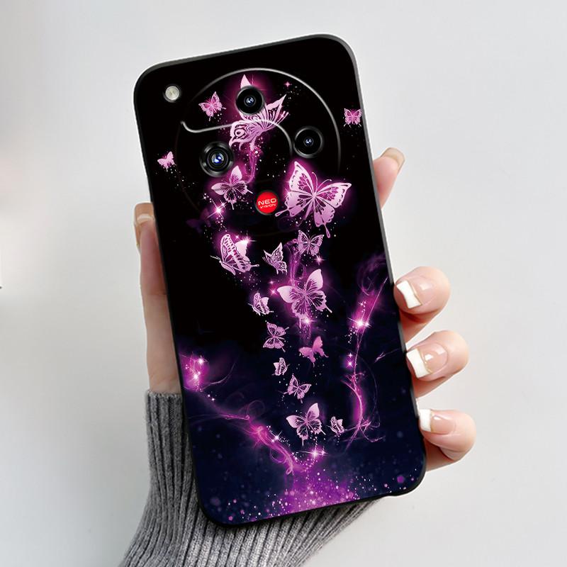 Coque Motif Imprimé Pour ZTE Nubia Focus 2 5G Coque Arrière Silicone Souple Noire Coque Mignonne Fleur Cartoon