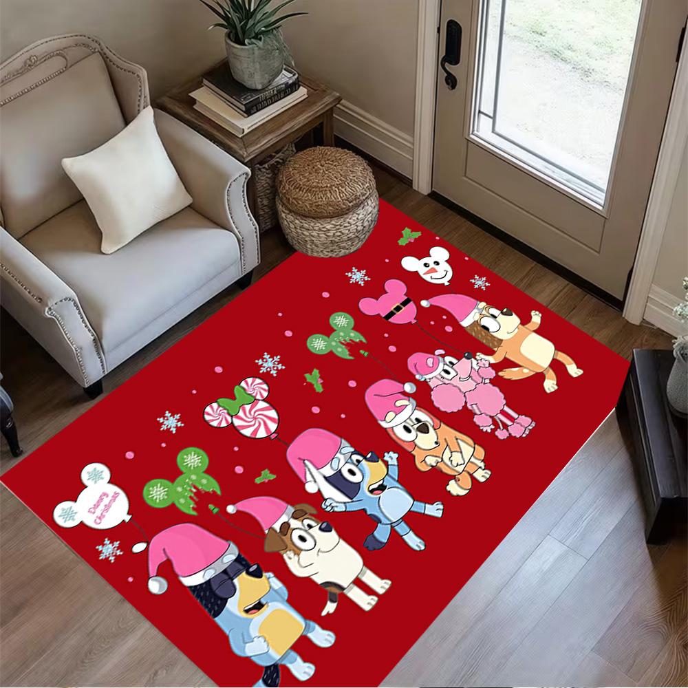 Bluey Friends Adventure Carpet Suitable for Balcony Bedrooms Living Rooms Kitchen Antislip Carpet Anime Office Decor Perfect Gift for Women/Men