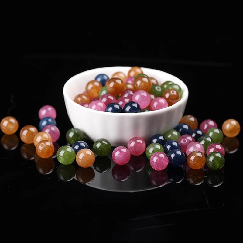 Natural Jade Beads Beautiful Multicolor Beads Handmade Diy Bracelet Necklace Jewelry Handmade Beads Accessories