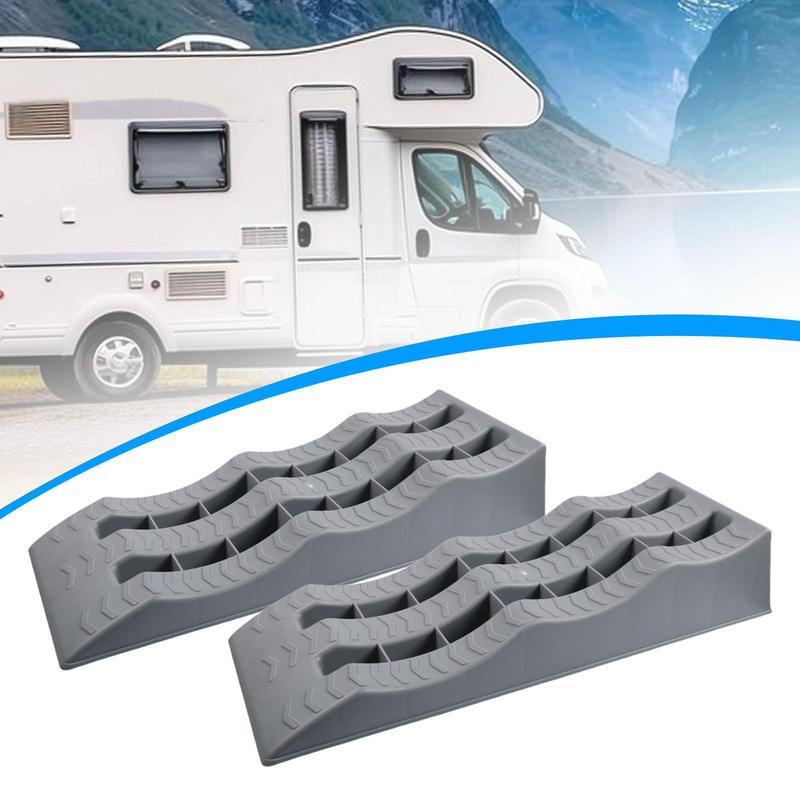 Car Wheel Chocks Anti Slip Leveling Ramps Sturdy Stabilizer for RV Campers Trailers SUV Outdoor Parking