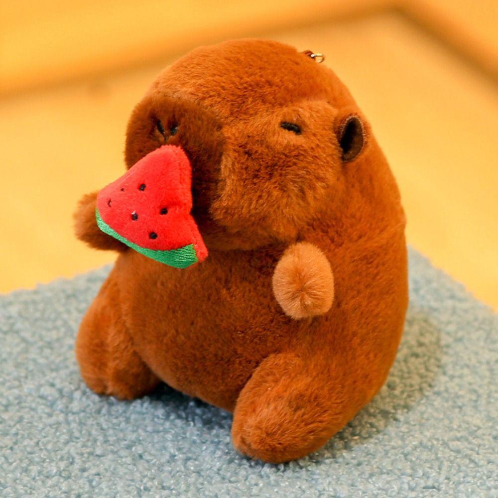 Ice Cream Capybara Plush Pendant Strawberry Capybara Plushie Doll  Christmas Gift