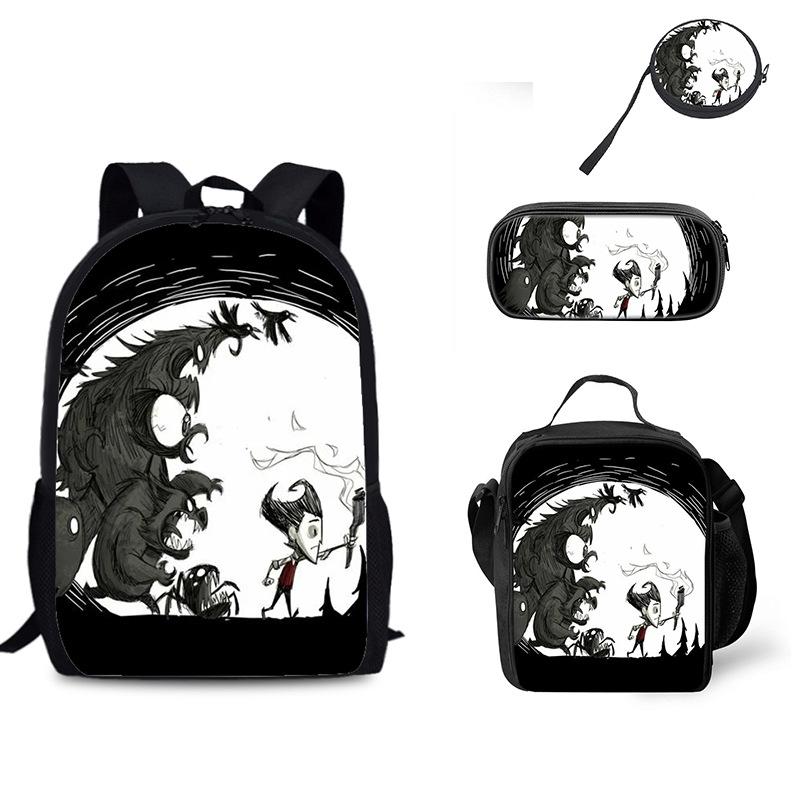3pcs set Backpack for Boys Girls Best Gift Kids bags Don't Starve Child School With lunch bag Pencil Bags School Student Bags