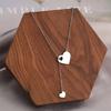 Stainless Steel Necklaces Sweet Heart Pendants Chains Charms Choker Fashion Necklace For Women Zircon Wedding Party Girls Gifts