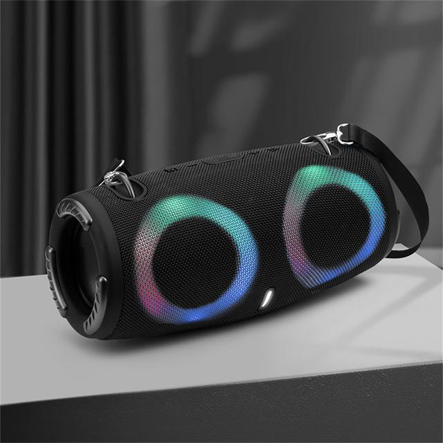 Portable Waterproof High Power Bluetooth Speaker RGB Colorful Light Wireless Subwoofer 360 Stereo Surround TWS FM Boom Box