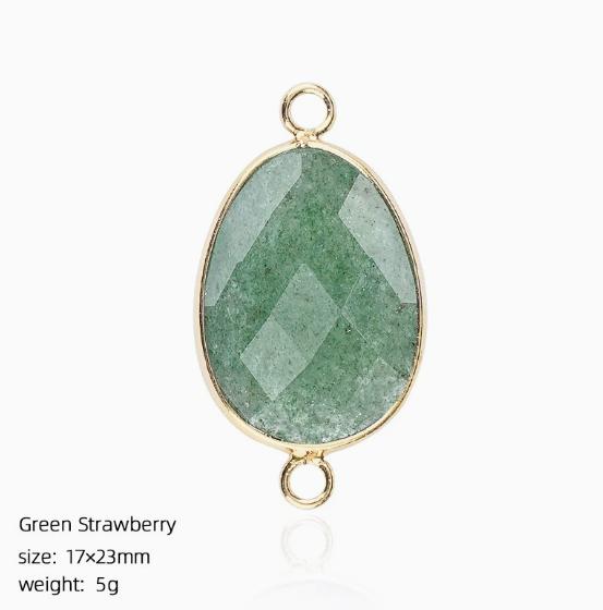Natural Crystal Stone Charms Faceted Waterdrop Connector with Brass Findings Golden for Necklace Bracelet Jewelry Making DIY