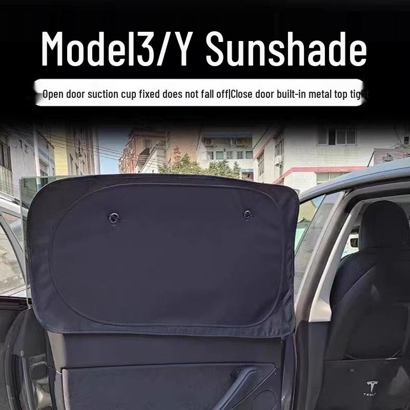 Tesla Model 3/Y Sunshade: Refresh Version Opaque Camping Privacy Curtain with Suction Cups