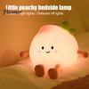 Portable USB Charging Night Light Cute Peach Light, Tap Control Squishy Bedside Lamp with Phone Holder, 2 Styles Warm Practical Desk Organizer Gadget
