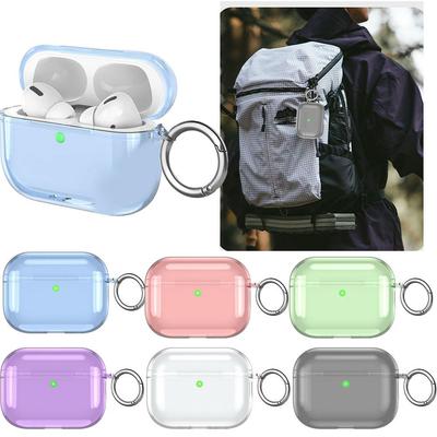 Transparent Earphone Case For Airpods Pro 3 Generation Clear Headphone Cover Shockproof Sleeve With Hook Buckle Accessories