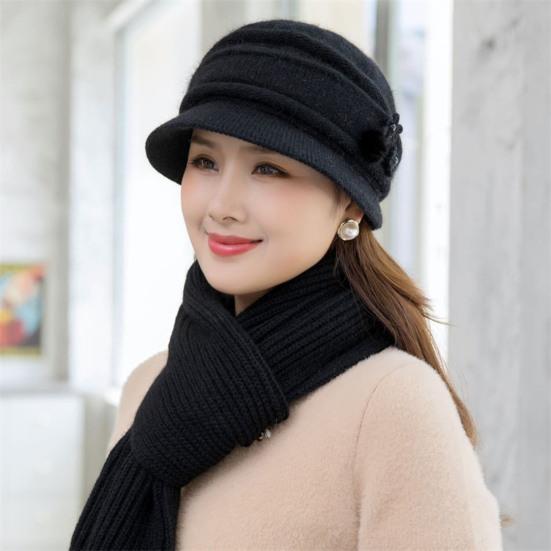 Mother Beanie Cap Scarf Mittens 