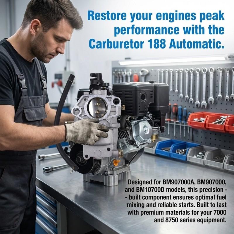 High-Performance Carburetor 188 For BM907000A, BM907000, And BM10700D Efficient Fuel Management Garden Power Equipment