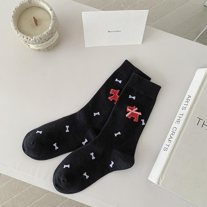 

Женские осенние новые модные носки с махрой для ношения на улице 1 pair чёрный