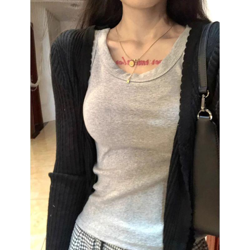 Women s Ribbed Slim Fit Sleeveless Camisole Top - Strappy, Summer Base Layer M (80-95 kg)