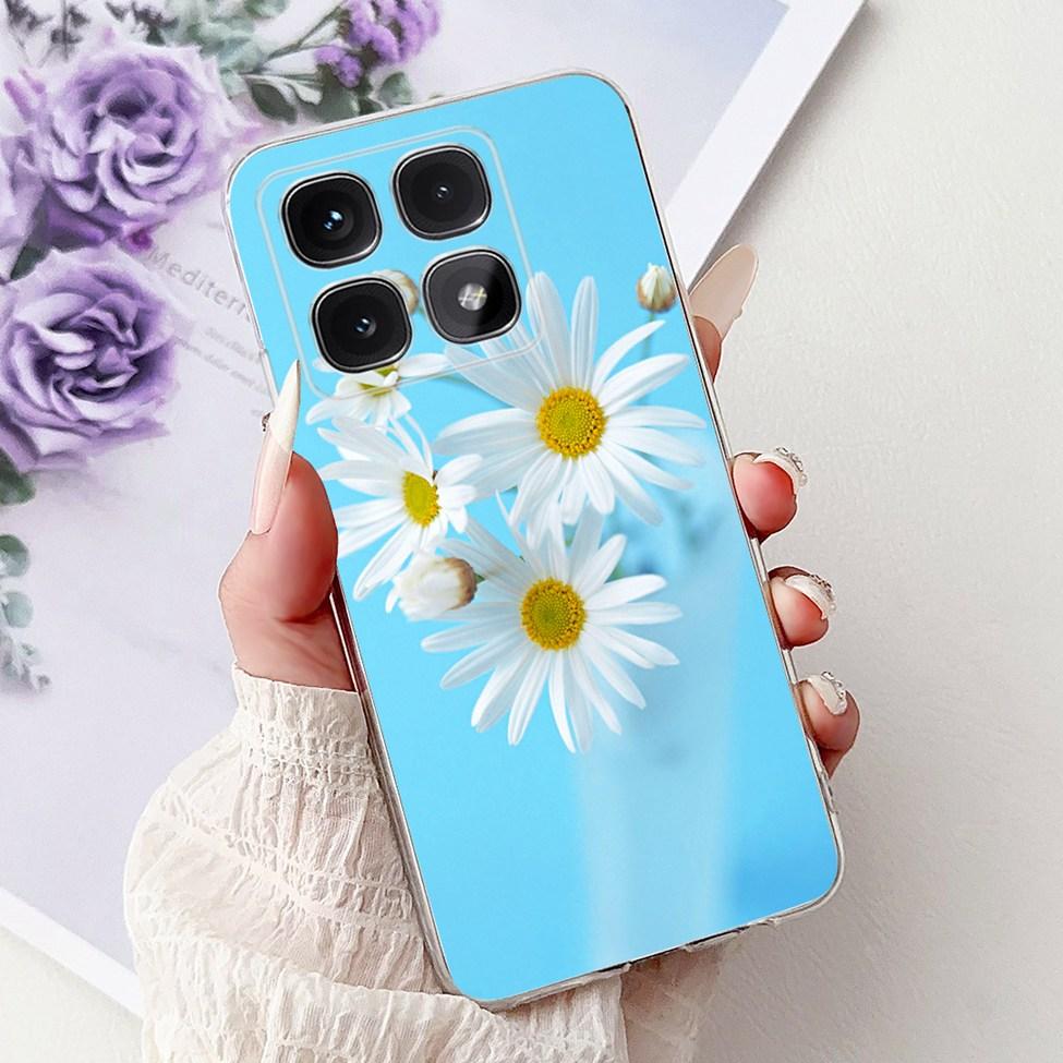 Clear For Xiaomi 14T Case Cover Luxury Cute Cat Fashion Flowers Funny Cool Painted Soft Phone Case 2406APNFAG
