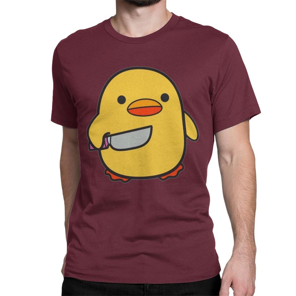 Lustige Ente mit Messer T-Shirts für Unisex Damen Neuheit Baumwoll-T-Shirt O-Ausschnitt Kurzarm T-Shirts Geschenk Kleidung Unisex