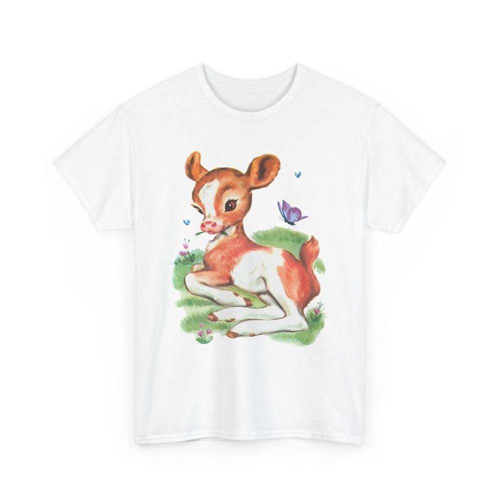 

cute calf vintage reproduction tshirt XL