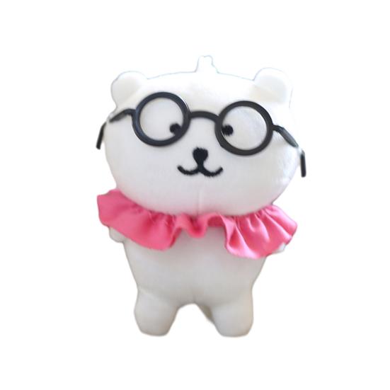 Puppenanhänger mit Brille Denkender Bär Puppe Schlüsselanhänger Anhänger Schultaschenzubehör Weicher Samt