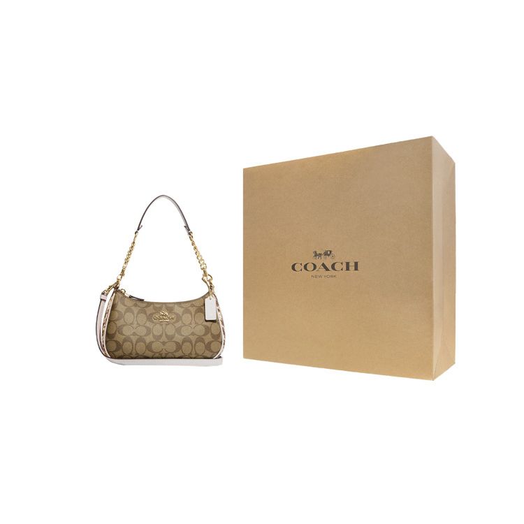Coach Teri 24 Zipper Closure Multi-Functional Pocket Double Card Slot Synthetic Leather And Leather Handheld Crossbody Shoulder Bag Medium CC323-IMLOT