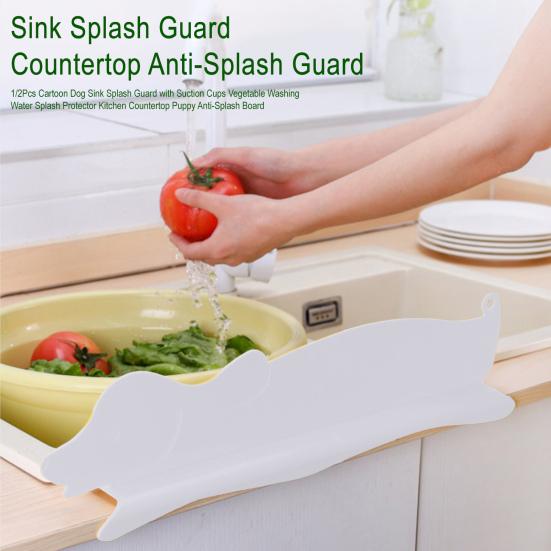 1/2 ks Kreslený pes Ochrana proti stříkající vodě do dřezu s přísavkami Ochrana proti stříkající vodě při mytí zeleniny Kuchyňská deska Štěně Protistříkací deska