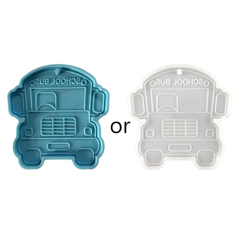 DIY Cartoon School Bus Keychain Silicone Epoxy Mold DIY Keychain Pendant Jewelry Crafting Mould for Bag Decorations