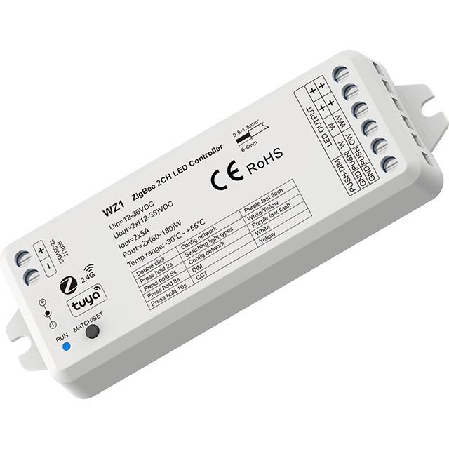 ZigBee+RF Dual-Channel 12-36V Constant Voltage Controller - 5A Output