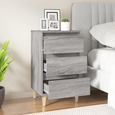 Nightstand Gray Sonoma 40 X 35 X 70 Cm Particleboard