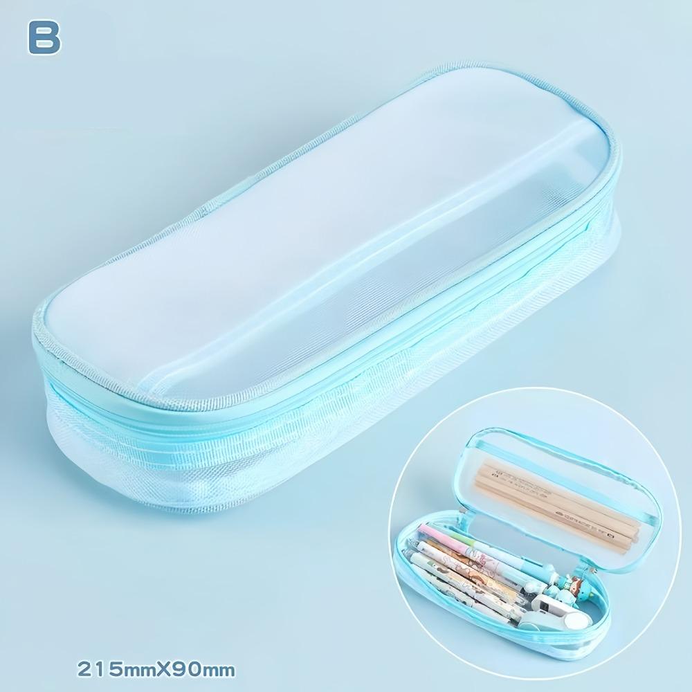 Lightweight Mesh Pencil Case Large Capacity Aesthetic Bag  Student Stationary