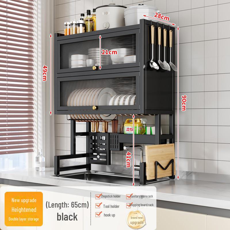 "Multifunctional Kitchen Sink Dish Storage & Drain Rack"