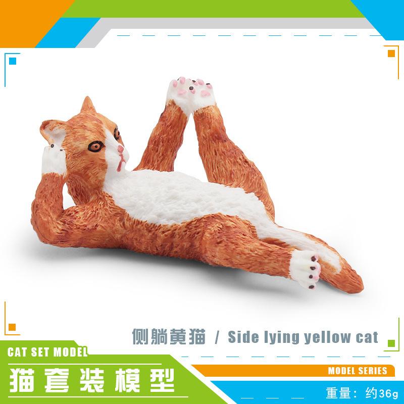 Simulation Cat Model 8 Cat Lying On The Side Cat Sitting Cat Playing Kitten Desktop Static Ornament Toy