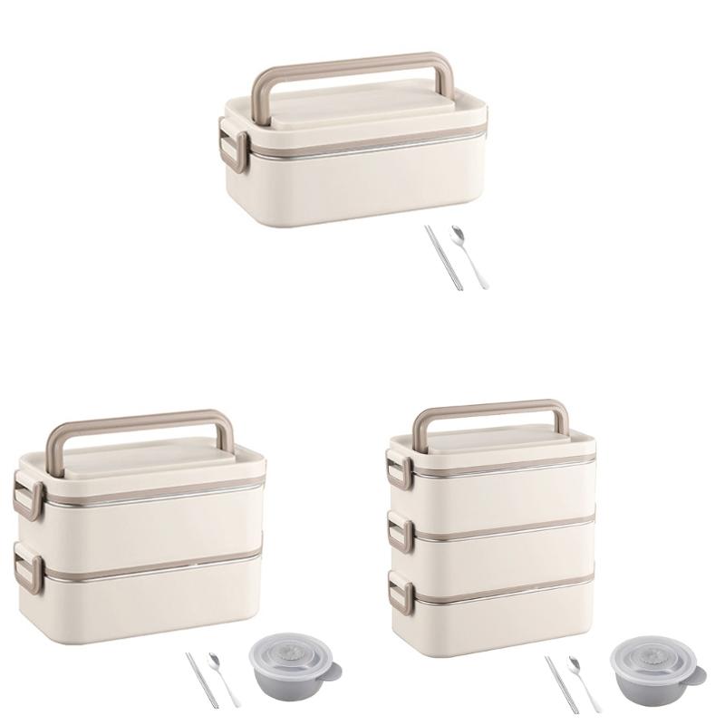 Lunch Box Leakproof Food Box 304Stainless Steel Meal Prepping Box Food Storage Box Suitable for School and Office