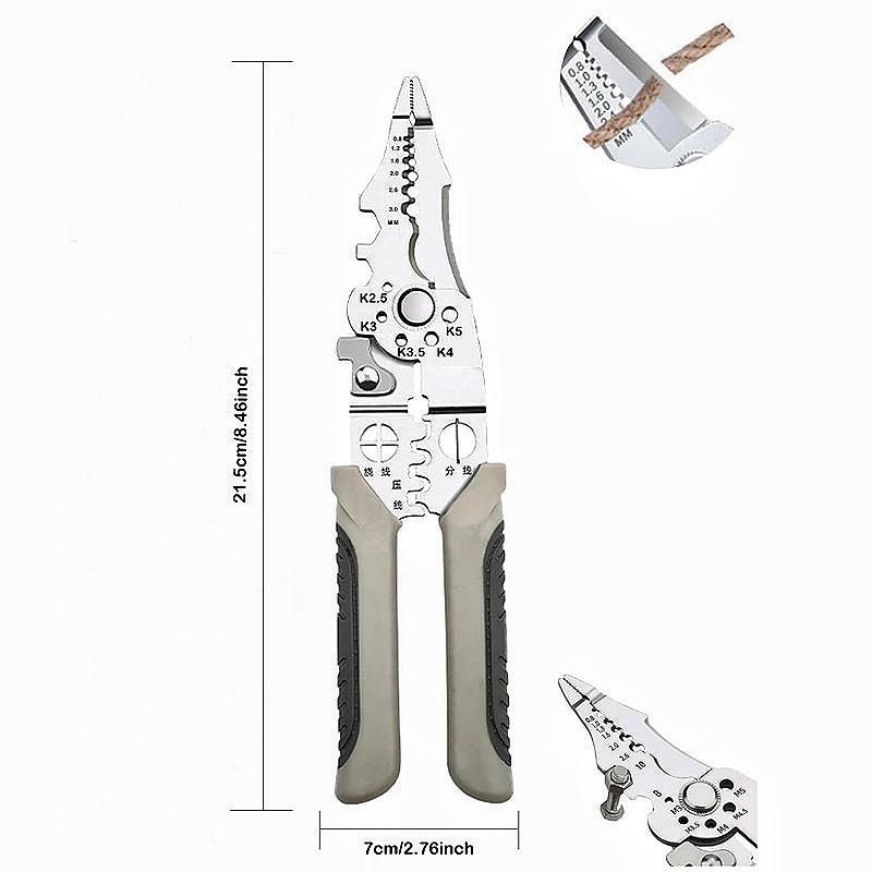 Multi-functional Decrustation Pliers Wire Stripping Core Electrician Pliers Long Nose Pliers Cable Cutter Terminal Crimping Tool